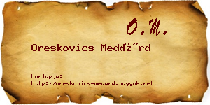 Oreskovics Medárd névjegykártya